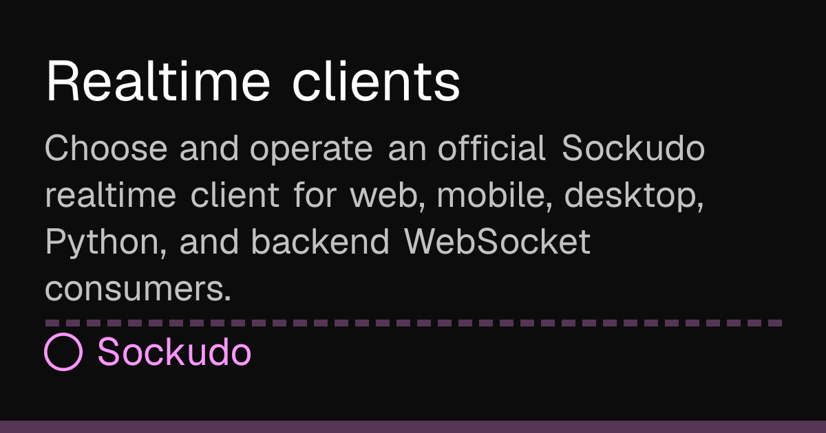 Realtime clients | Sockudo Docs