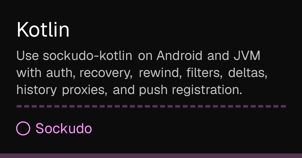 Kotlin | Sockudo Docs