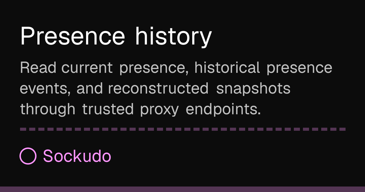 Presence history | Sockudo Docs