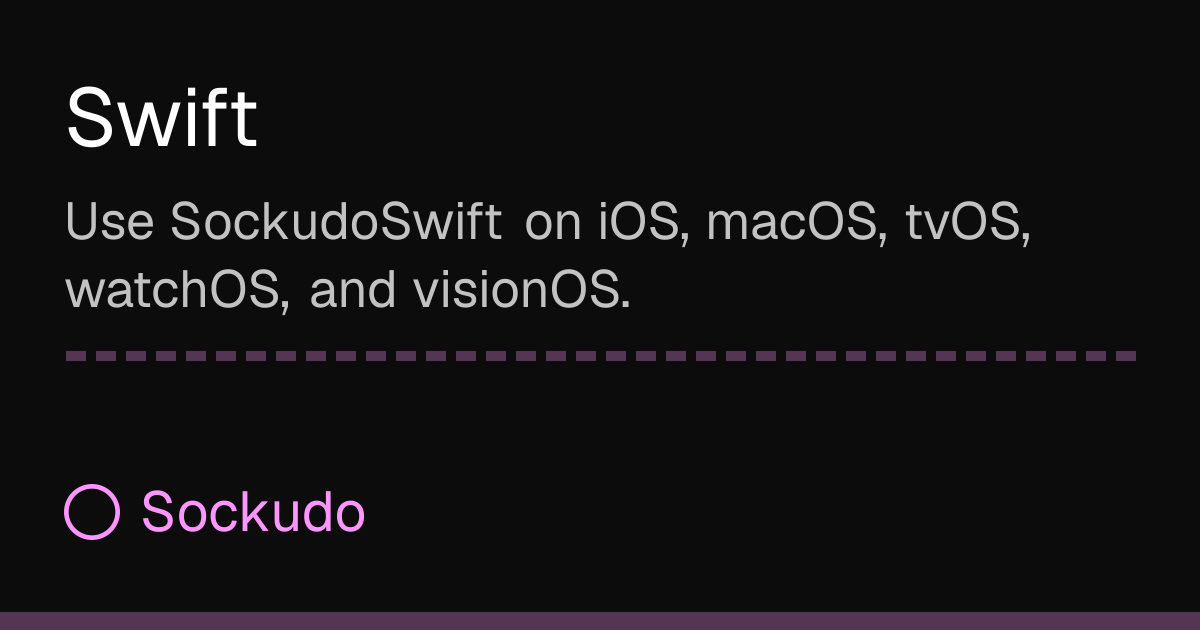 Swift | Sockudo Docs
