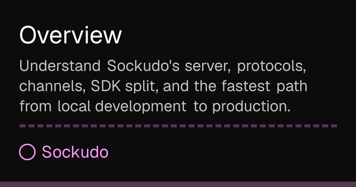 Overview | Sockudo Docs