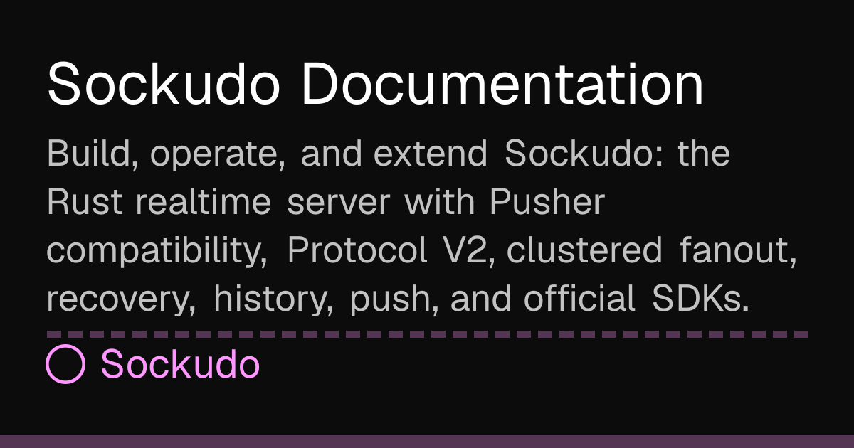 Sockudo Documentation | Sockudo Docs