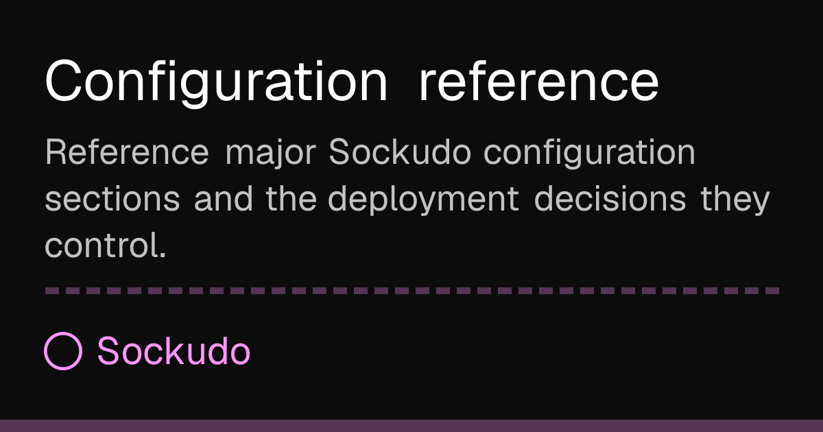 Configuration reference | Sockudo Docs