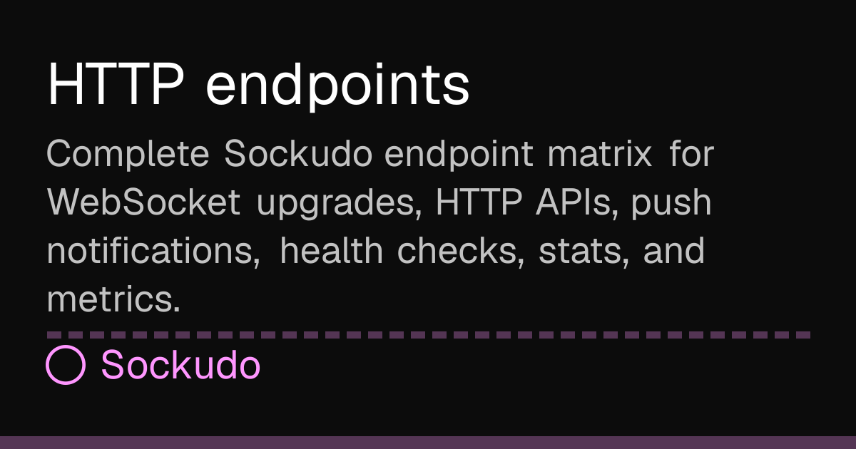 HTTP endpoints | Sockudo Docs