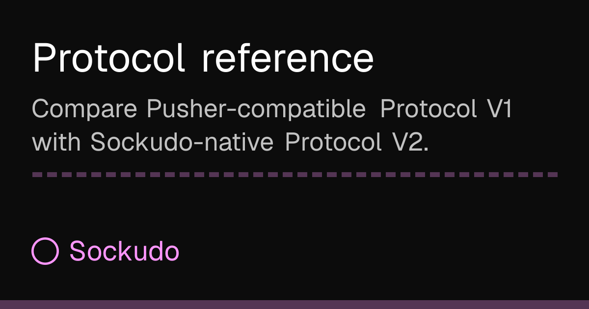 Protocol reference | Sockudo Docs