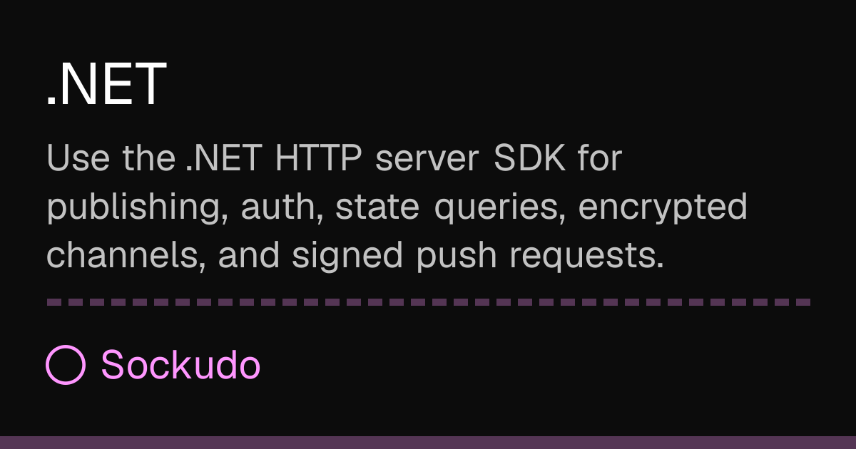 .NET | Sockudo Docs