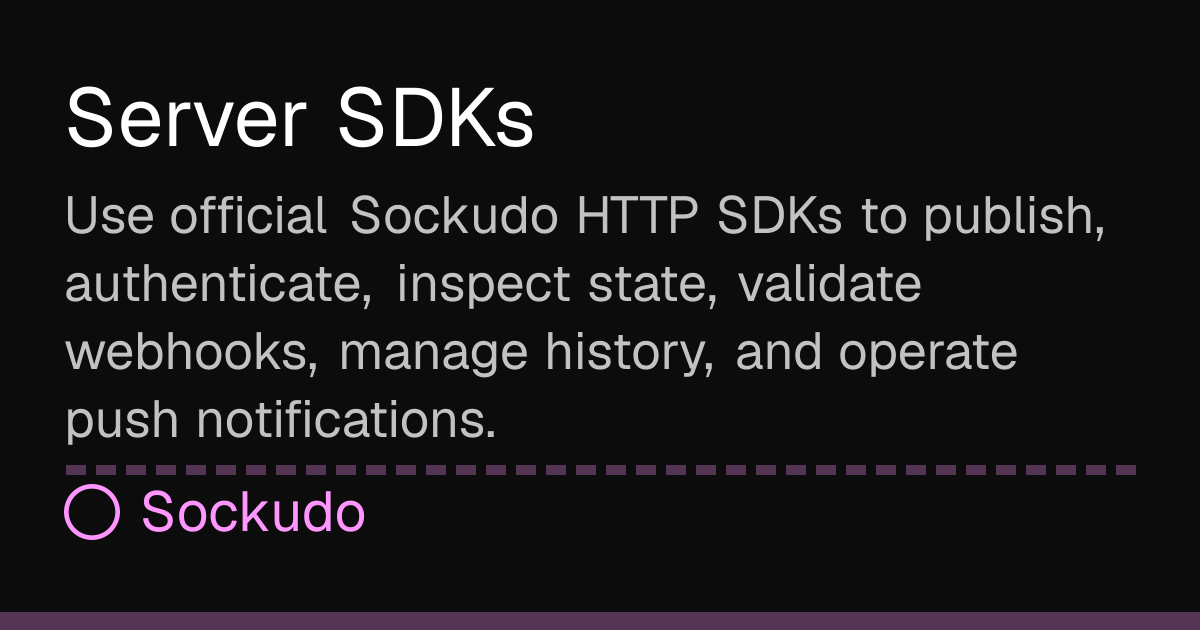 Server SDKs | Sockudo Docs