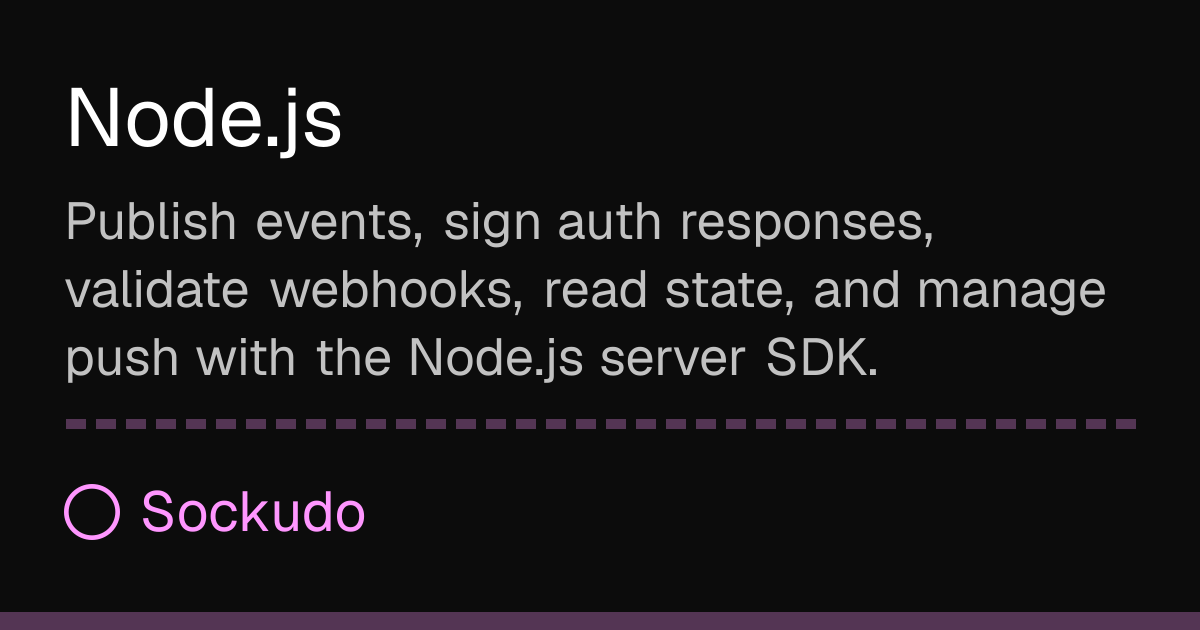 Node.js | Sockudo Docs