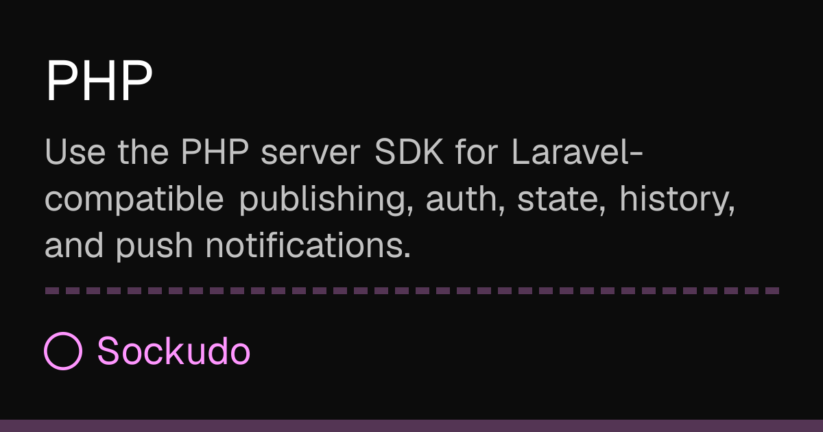 PHP | Sockudo Docs