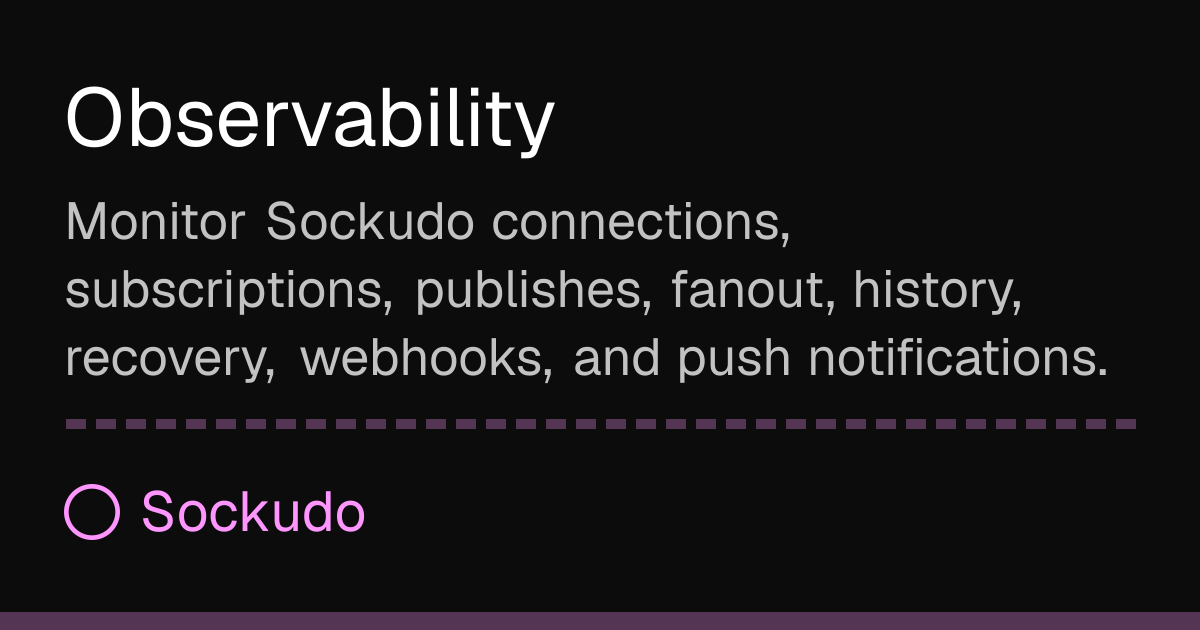 Observability | Sockudo Docs