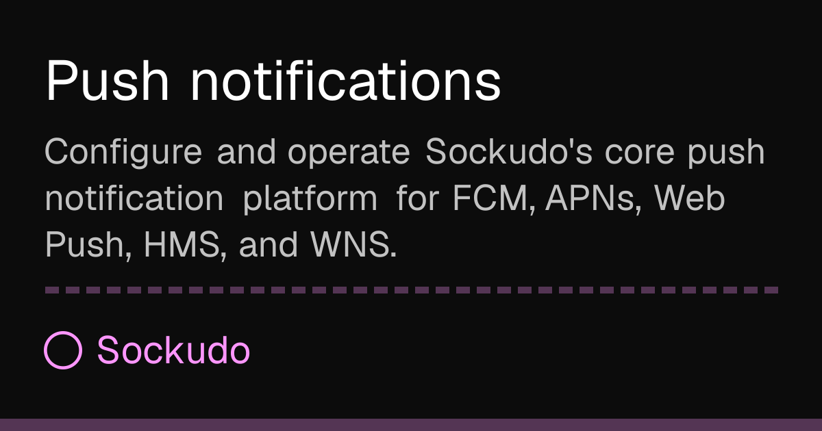 Push notifications | Sockudo Docs