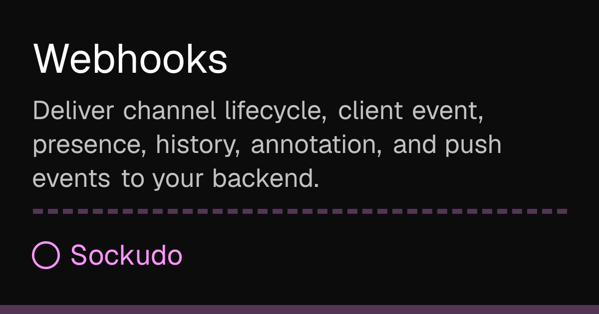 Webhooks | Sockudo Docs